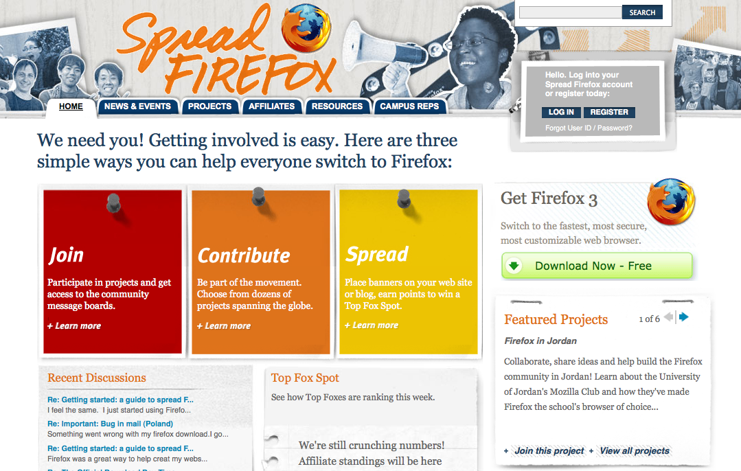 Spread Firefox 3 homepage