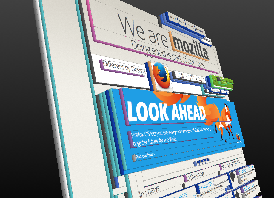 mozilla.org in 3d view